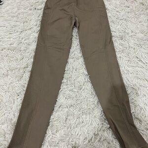 Brown Textured Leggings